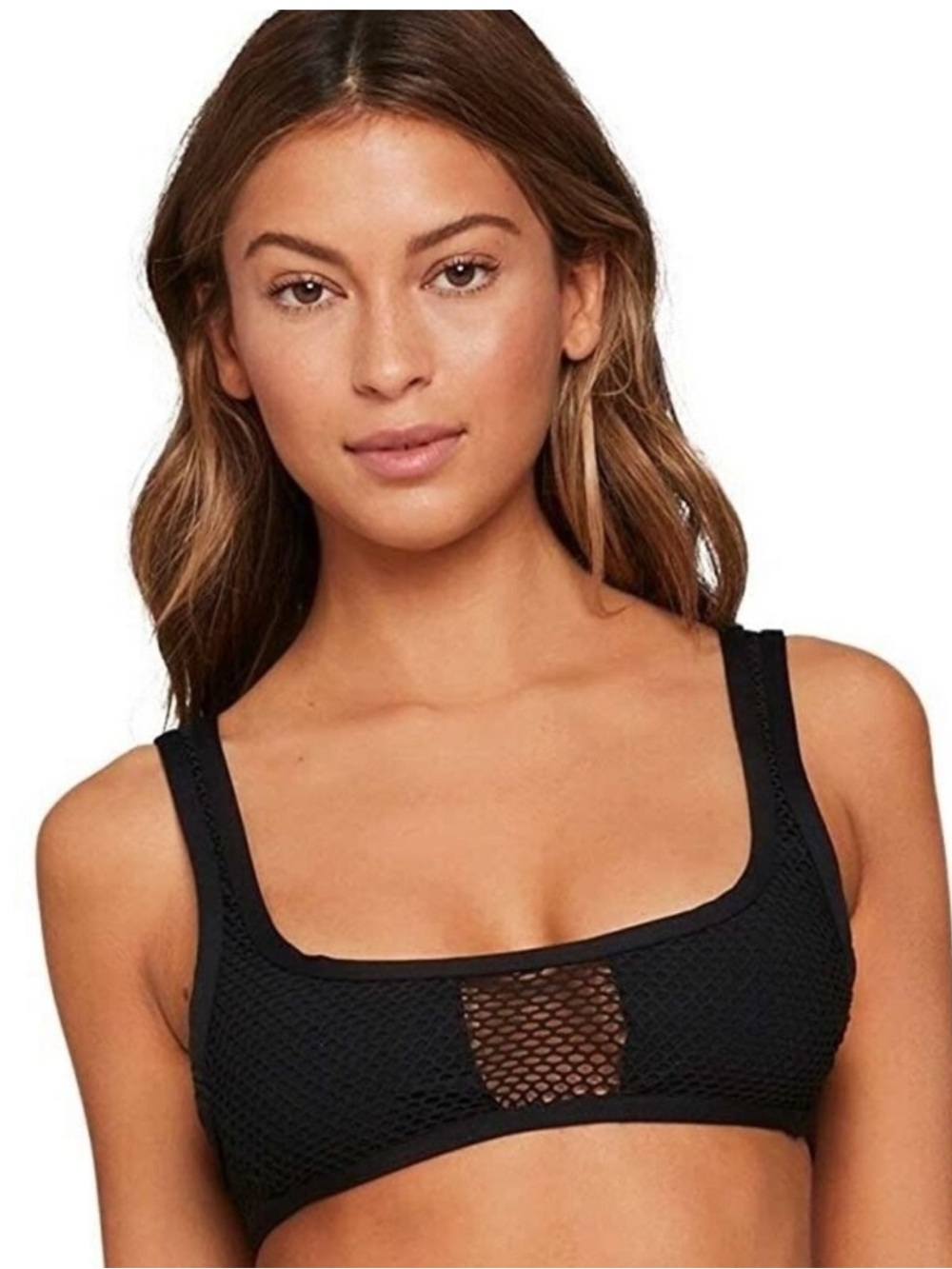 L Space Bikini Benji Mesh Swim Bikini Top Black Size XS NWT
